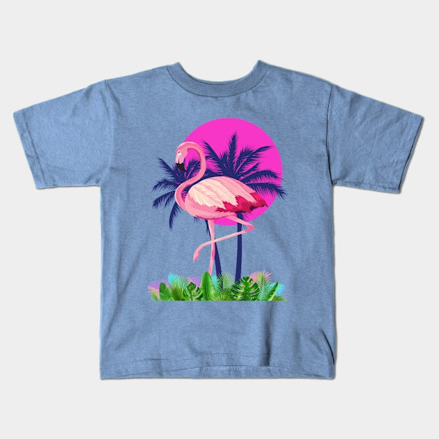 Tropical Vibes Flamingo Tee! Kids T-Shirt by SocietyTwentyThree